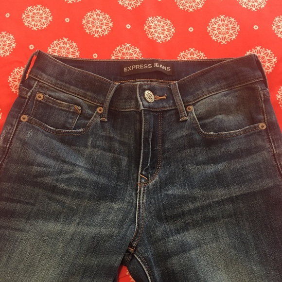 Express midrise super skinny denim jeans sz 0r - Picture 5 of 10